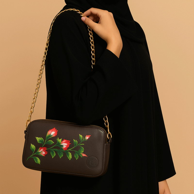 حقيبة كتف بنقوش يدوية